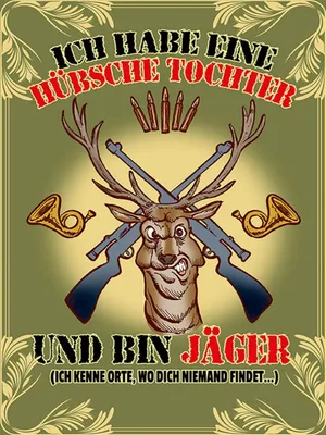 Produktbild von vianmo Holzschild 40x30 cm habe hübsche Tochter bin Jäger