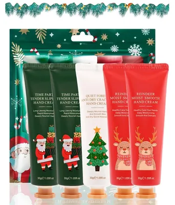 Produktbild von Handcreme Geschenkset 5 Stück Mini Feuchtigkeitscreme für trockene Hände Winter Düfte Reisegröße
