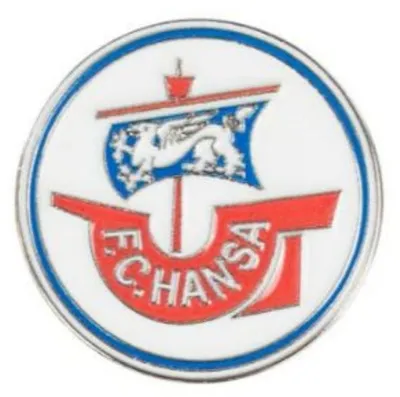 Produktbild von Hansa Rostock Pin detailgetreue Kogge aus Metall, Ø 2,5 cm, sicherer Butterfly-Verschluss