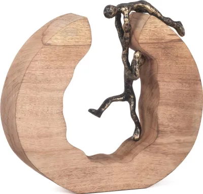 Obrázok produktu pre Socha Drevo Tímová práca Tímová práca 29,5 x 28 cm Čierna zlatá dekorácia Deco Art