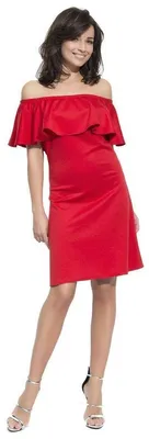 Produktbild von Kleid Elegant Bandeau Rüschen; Rot M/38
