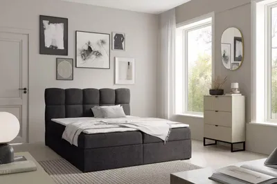 Obrázek produktu pro Kontinentální postel 200x220 KLONDIKE - černá + topper