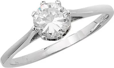 Produktbild von Klassischer 925 Sterling Silber Solitär Verlobung Damen - Ring mit Zirkonia, 58 (18.5); TRS22158RSQ
