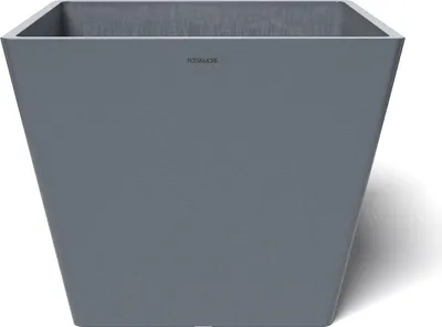 Image de POTS&MORE Pot de fleurs Prismo 40, ¸ 40,8 cm forme carrée gris hauteur 33,2 cm