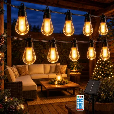 Solar-Lichterkette 4,5 m, 10 LEDs, 8 Modi, IP65, mit Fernbedienung