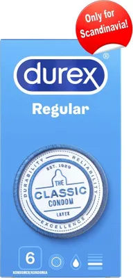 Zdjęcie produktu dla Durex Regular - Klasyczne Prezerwatywy Nawilżone 6szt