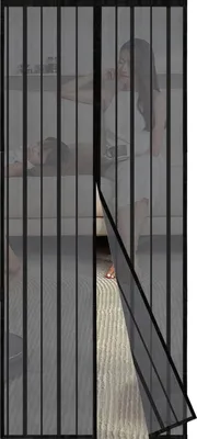 Zdjęcie produktu dla Magnetyczna moskitiera Sekey na drzwi drewniane, żelazne i aluminiowe oraz na balkon (90 x 200 cm, czarna)