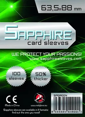 Produktbild von Sapphire: 100 Bustine Standard Green (63.5 x 88 mm) (Italienische Ausgabe) – Kartenhüllen – Red Glove