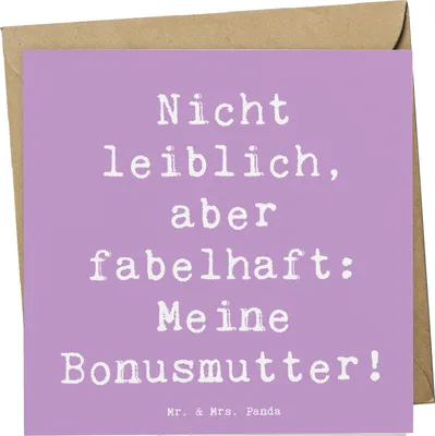Produktbild von Mr. & Mrs. Panda Grußkarte Spruch Bonusmutter - Lavendeltraum - Geschenk, doppelkarte, Fürsorge, Elternteil, faltkarte, persönliche Erinnerungen, anlasskarte, Familie