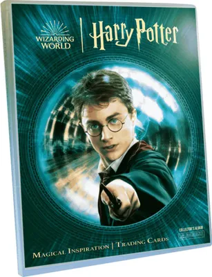 Harry Potter character on a circular, glowing background with text.