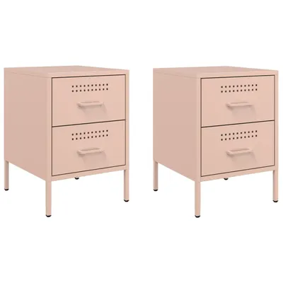 Produktbild von Nachttische 2 Stk. Rosa 36x39x50,5 cm Stahl