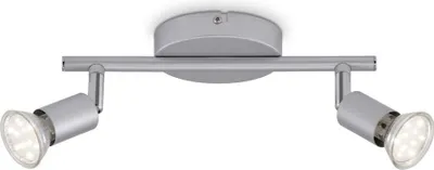 Produktbild von LED Spotleuchte Deckenleuchte 2xGU10 6W schwenkbar Metall Titanfarbig Briloner