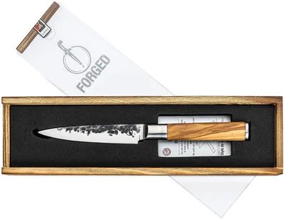 Universalmesser 13 cm, japanischer Edelstahl, Olivenholzgriff