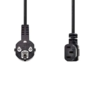 Immagine prodotto di Cavo di alimentazione Nedis - Spina di sicurezza - IEC-320-C13 - Angolare - Angolare - Nichelato - 10,0 m - Rotondo - PVC - Nero - Etichetta