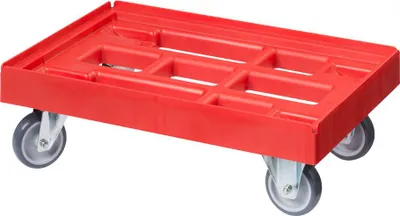 Produktbild von Transportroller 600 x 400 mm - Typ A - 2 Bock- und 2 Lenkrollen Farbe: rot
