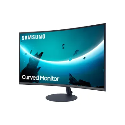 Produktbild von Samsung C27T550FDU, 68,6 cm (27"), 1920 x 1080 Pixel, Full HD, 4 ms, Blau, Grau