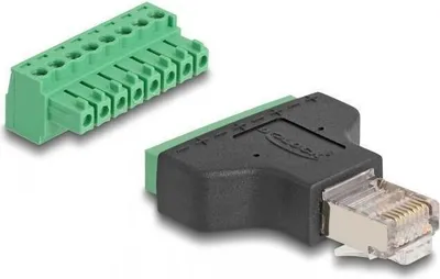 Imagen del producto de Delock 66471 DELOCK Adapter RJ45 St > Terminalblock 8Pin 2-teilig 3,81mm
