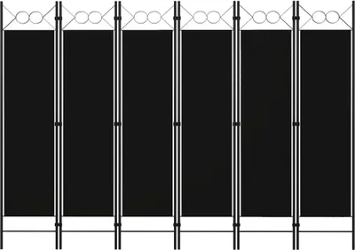 Immagine prodotto di The Living Store Divisorio 6 pezzi nero 240 x 180 cm