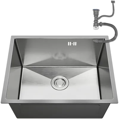 Produktbild von ANW HOME Edelstahlspüle 54x44 cm Nano 304 Unterbauspüle 1 Becken tief 22 cm Küchenspüle robust kratzfest modern