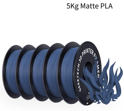 Produktbild von PLA 3D-Drucker Filament - Spule 5 kg 1,75 mm - Matte Oberfläche - Länge 343 m - Vakuumversiegelt - Blau