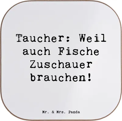 Produktbild von Mr. & Mrs. Panda Untersetzer für Gläser Spruch Tauchen Zuschauer - Weiß - Geschenk, Teamsport, Coaster, Tischschoner, Getränkeuntersetzer, Sportler, Taucherausrüstung