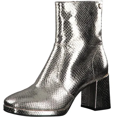 Image de Bottines à talons pour femmes s.Oliver, motif serpent, talon bloc, couleur or