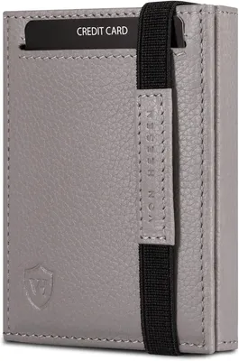 Produktbild von Geldbörse Slim Wallet mit Münzfach & RFID Schutz Mini Geldbeutel Damen Herren Portmonee - Kartenetui Echtleder Karten Portemonnaie - Kreditkartenetui