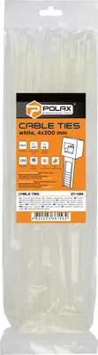 Immagine prodotto di Fascette, nylon, bianco, 4 x 300 mm, 100 pezzi Polax