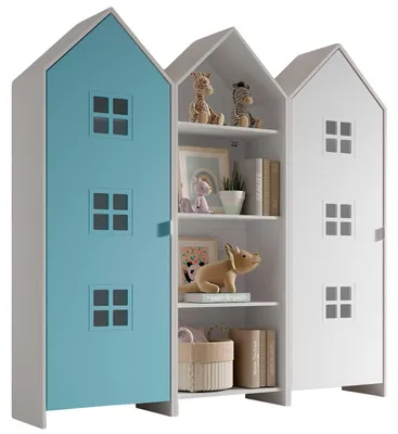Produktbild von VIPACK - CASAMI BRUGES Set 3-tlg. best. aus: Regalschrank, Schrank 1-trg. mit Front in Blau u. Weiß