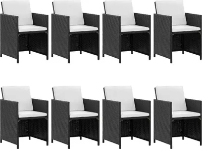 Produktbild von vidaXL 9-tlg. Garten-Essgruppe mit Auflagen Poly Rattan Schwarz