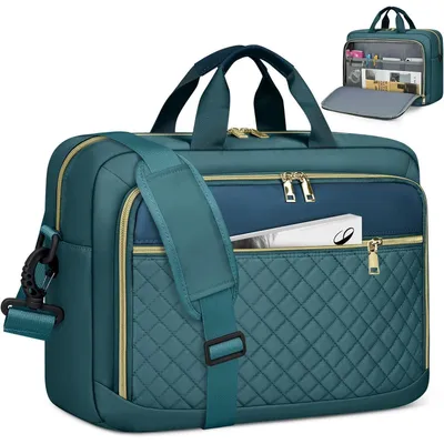 Produktbild von Laptoptasche 17,3 Zoll Damen Aktentasche Computertasche Business Notebook Schultertasche Grün