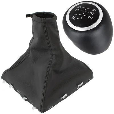 Image de Bouton de levier de vitesse, manchon de levier de vitesse et cadre pour Opel Vectra C Signum, modèles 2005-2008, en cuir