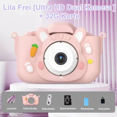 Produktbild von Kinderkamera 48MP Kinder Selfie Kamera Touchscreen Kinder Spielzeugkamera DigitalKamera Fotokamera mit 32GB SD-Karte, Geschenke für Kinder