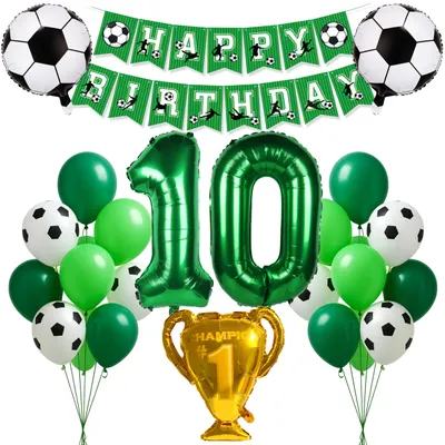 Produktbild von Fußball-Geburtstagsdeko-Set für Kinder – 10 Jahre