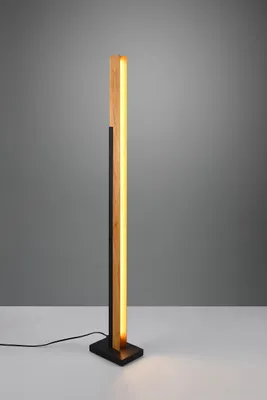 Produktbild von lightling Carola LED Stehleuchte, 4-fach Touch Dimmer, Höhe: 120 cm, Schwarz Matt Metall & Holz, max: 16W