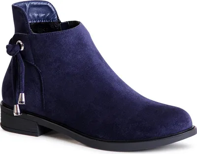 Produktbild von topschuhe24 1906 Damen Velours Stiefeletten Halbschuhe, Farbe:Blau, Größe:36 EU