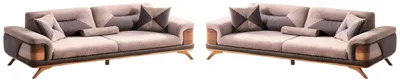 Immagine prodotto di Elegante divano marrone chiaro Set di divani di design a tre posti Divani