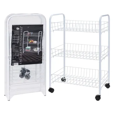 Immagine prodotto di Eccellente carrello da cucina Houseware con 3 cestini Bianco