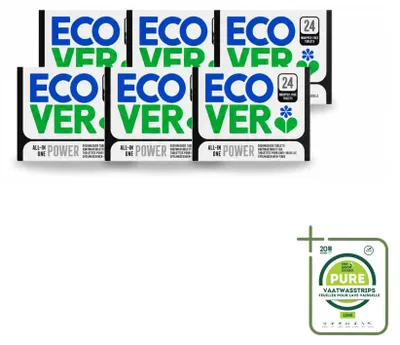 Produktbild von 6 x Ecover All-in-One Power Geschirrspültabs - Großpackung - 6 Stücke