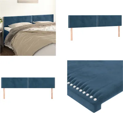 Produktbild von vidaXL Kopfteile 2 Stk. Dunkelblau 100x5x78/88 cm Samt - Kopfteil - Kopfteile - Bett-Kopfteil - Bettkopfteil