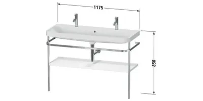 Produktbild von Waschtischset HAPPY D.2 PLUS 1175x490mm ein Hahnloch taupe supermatt ein Hahnloch taupe supermatt