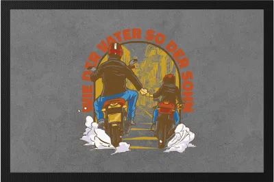 Produktbild von Wie der Vater so der Sohn Fußmatte Papa Motocross Crossbike Geschenk Motorrad Vatertag