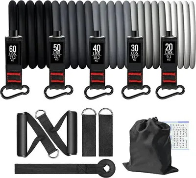 Produktbild von INF 11-teiliges Widerstandsband Set TPE 200lbs für Ganzkörpertraining