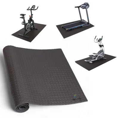 Image de Tapis de sol de fitness - Protection pour le sol - 200 x 100 cm - Épaisseur : 7 mm - Matériau : EVA - Couleur : Noir