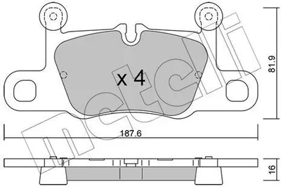 Produktbild von METELLI Bremsbeläge Satz Bremsklötze für PORSCHE 911 Coupe (992) 22-1258-0