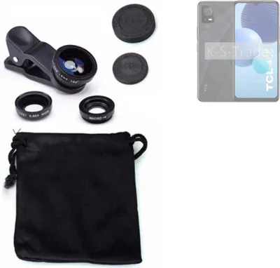 Produktbild von K-S-Trade Smartphone Kamera Linsen Set Kompatibel mit TCL 406 3in1 Clip-On Kamera Adapter Macro Weitwinkel FishEye Fischauge Objektiv Linse