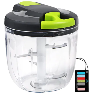 Produktbild von Zwiebelschneider Manuell, 900ml Zwiebel Zerkleinerer mit Seilzug, Gemüseschneider, Multizerkleinerer, Multischneider, Blitzhacker