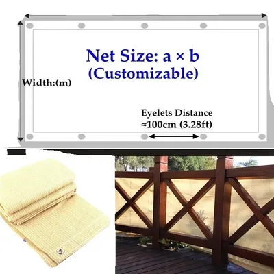 Obrázok produktu pre Sieť na ochranu pred slnkom, zhrubnutý materiál HDPE, ochrana proti UV žiareniu, rozstup očiek 100 cm, 1 m x 6 m