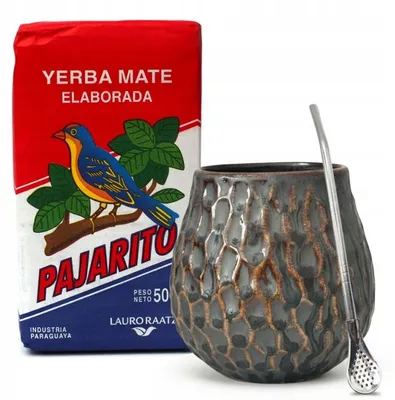 Zdjęcie produktu dla Klasyczny Zestaw: Yerba Mate Pajarito + Matero (kubek) i Bombilla