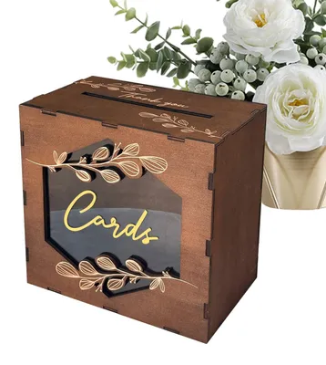 Productafbeelding van Houten Kaart Tray voor Bruiloften met Acrylvenster